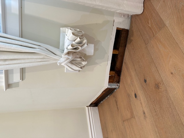 Benefect applied to disinfect mold, water damage structural sill plates